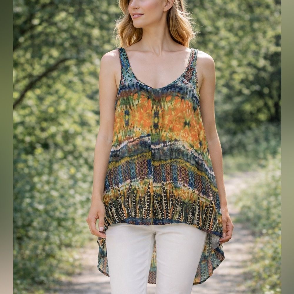 NEW DIRECTIONS XL Colorful Sleeveless Women's Flowing Top